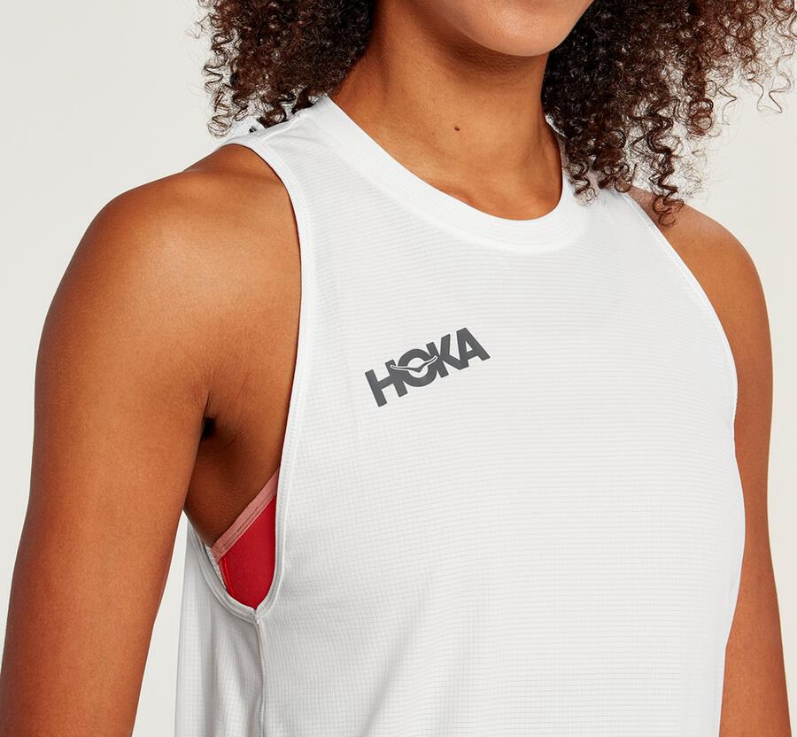 Haut Hoka One One Performance Utility Tank Femme - Blanche - TLM-019563